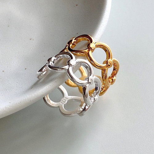 その他 ringo シルバー925ボールドねじれ2本オープンリングR2738 指輪・リング Ringo