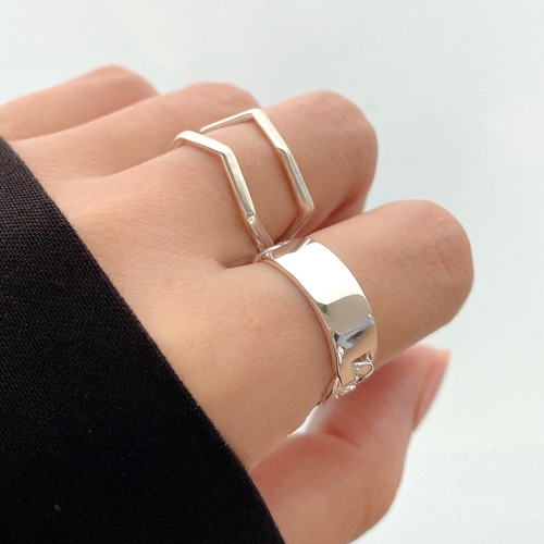 ジグザグ 7角形 silver925 シンプル 重ね付けリング 指輪