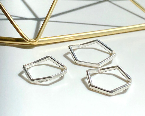 ジグザグ 7角形 silver925 シンプル 重ね付けリング 指輪・リング