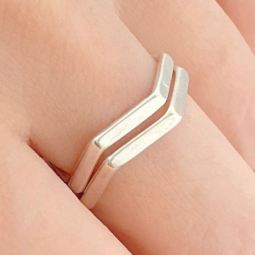 ジグザグ 7角形 silver925 シンプル 重ね付けリング 指輪・リング