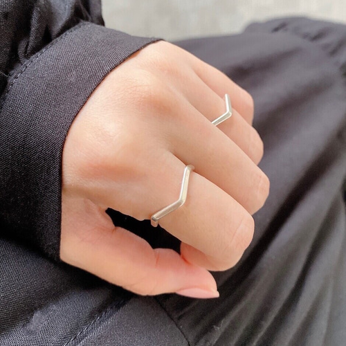 ジグザグ 7角形 silver925 シンプル 重ね付けリング 指輪・リング