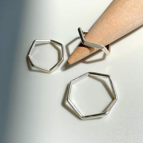 ジグザグ 7角形 silver925 シンプル 重ね付けリング 指輪・リング