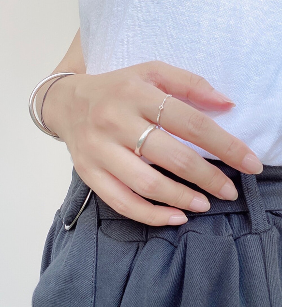 華奢で繊細なデザイン✤クローバーレースsilver925リング 3枚目の画像