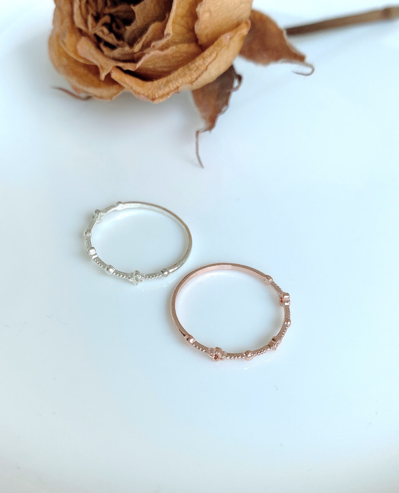 華奢で繊細なデザイン✤クローバーレースsilver925リング 4枚目の画像