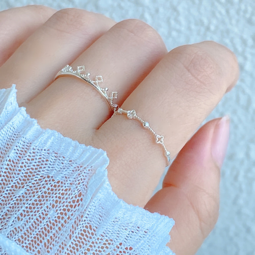 華奢で繊細なデザイン✤クローバーレースsilver925リング 指輪・リング 