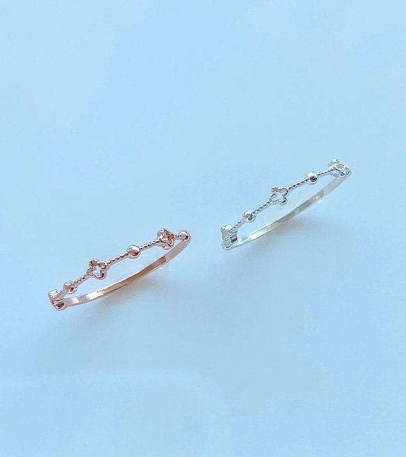 華奢で繊細なデザイン✤クローバーレースsilver925リング 6枚目の画像