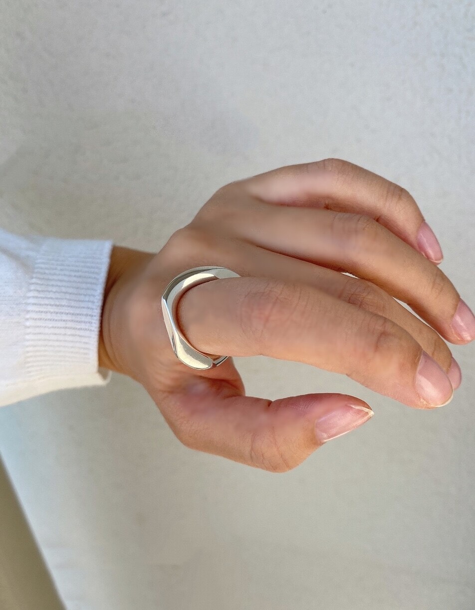 非定型鏡面カットシルバーリング RG54