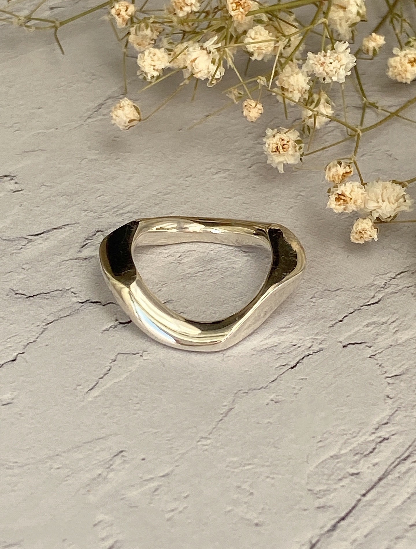 非定型鏡面カットシルバーリング RG54