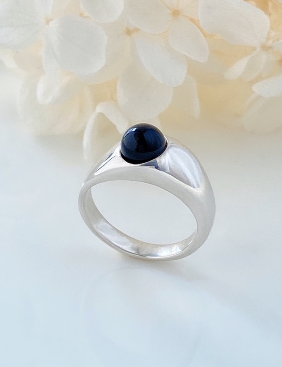 天然石 ブラックオニキスリングsilver925 RG49 10枚目の画像