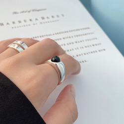 天然石 ブラックオニキスリングsilver925 RG49 1枚目の画像