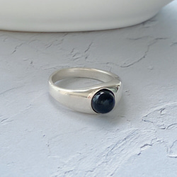 天然石 ブラックオニキスリングsilver925 RG49 2枚目の画像