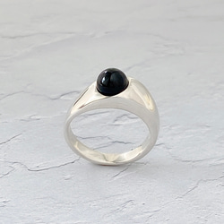 天然石 ブラックオニキスリングsilver925 RG49 4枚目の画像