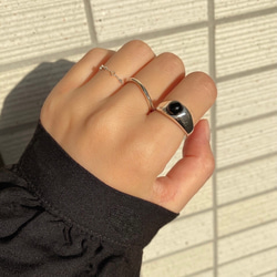 天然石 ブラックオニキスリングsilver925 RG49 5枚目の画像