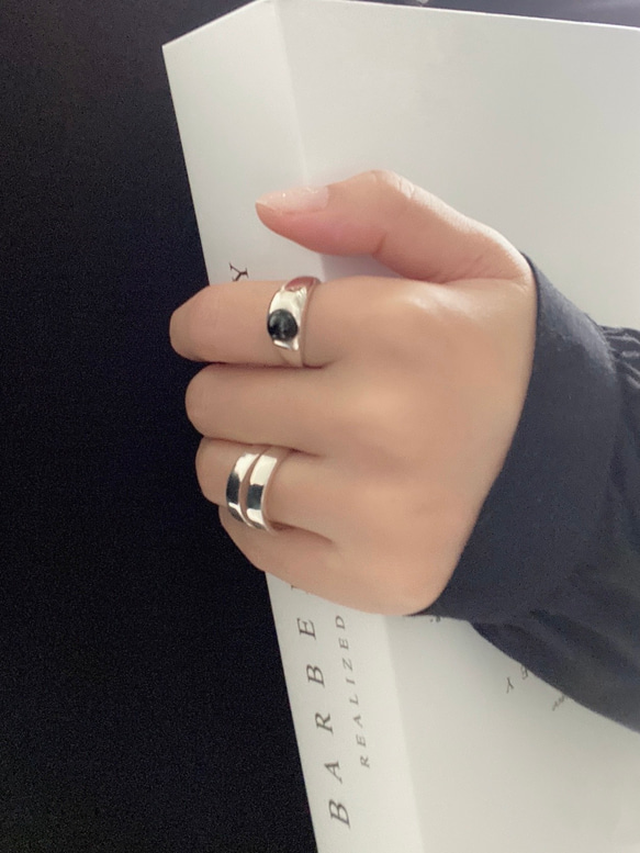 天然石 ブラックオニキスリングsilver925 RG49 7枚目の画像