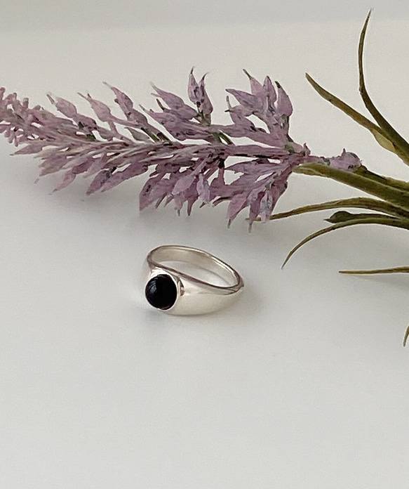 天然石 ブラックオニキスリングsilver925 RG49 8枚目の画像