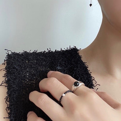 天然石 ブラックオニキスリングsilver925 RG49 9枚目の画像