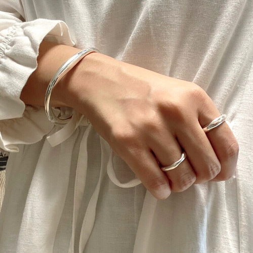 ぷくぷく変形バングル シルバー925 B2329 バングル・リストバンド