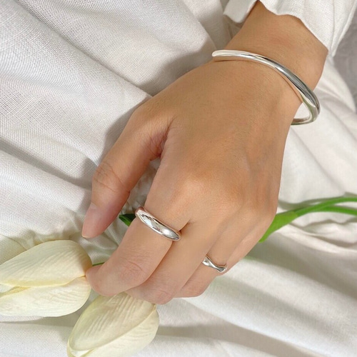 ぷくぷく変形バングル シルバー925 B2329 バングル・リストバンド