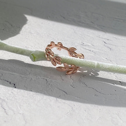 全体型 ❊ 月桂樹ラッキーモチーフリングピンクゴールド❊身につけていると、幸せになれる✧˖° 5枚目の画像