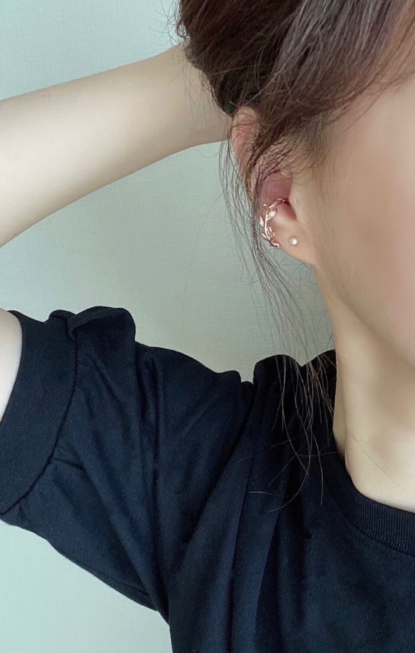 全体型 ❊ 月桂樹ラッキーモチーフリングピンクゴールド❊身につけていると、幸せになれる✧˖° 6枚目の画像