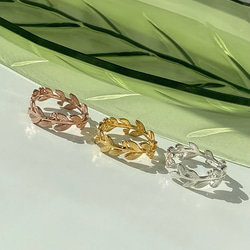 全体型 ❊ 月桂樹ラッキーモチーフリング18kgp ❊身につけていると、幸せになれる✧˖° 3枚目の画像