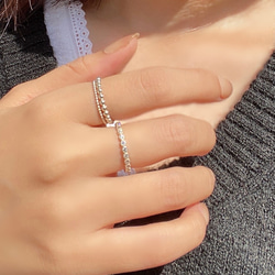 華奢なDoubleまるまる シルバーリングRG56 3枚目の画像