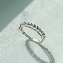 華奢なDoubleまるまる シルバーリングRG56 4枚目の画像