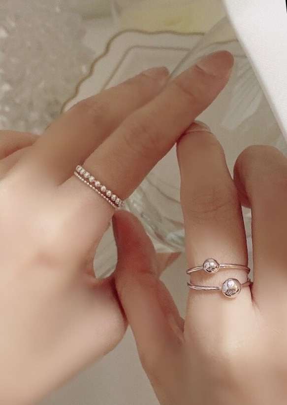 華奢なDoubleまるまる シルバーリングRG56 5枚目の画像