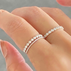 華奢なDoubleまるまる シルバーリングRG56 7枚目の画像