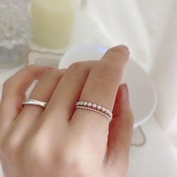 華奢なDoubleまるまる シルバーリングRG56 9枚目の画像