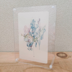 メロン色に染まった三日月　(size ポストカード) 水彩画　原画 メロン色に染まった三日月 (size ポストカード) 水彩画 原画 絵画