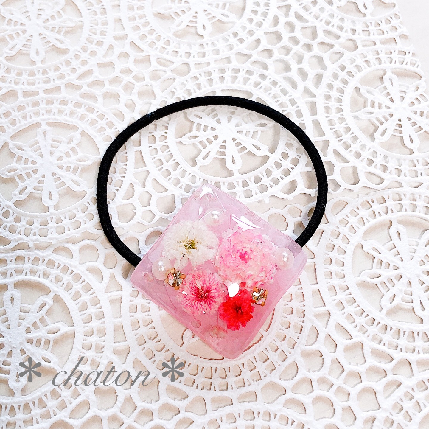 ハンドメイド レジンヘアゴム No.001 ヘアゴム ＊chaton＊ 通販