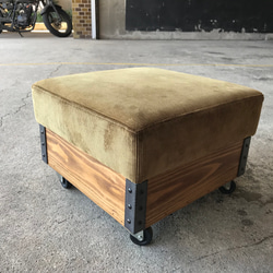 corduroy wood stool/コーディュロイ スツール 4枚目の画像