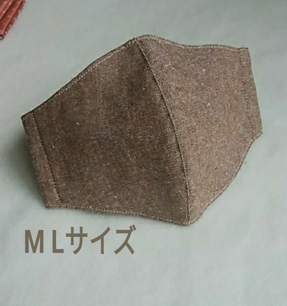 M-L☆秋カラー☆オールシーズン使用可☆軽い着け心地のコットンマスク 1枚目の画像