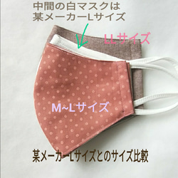 秋カラー☆ポケット付き☆オールシーズン使用可☆軽い着け心地のコットンマスク 5枚目の画像