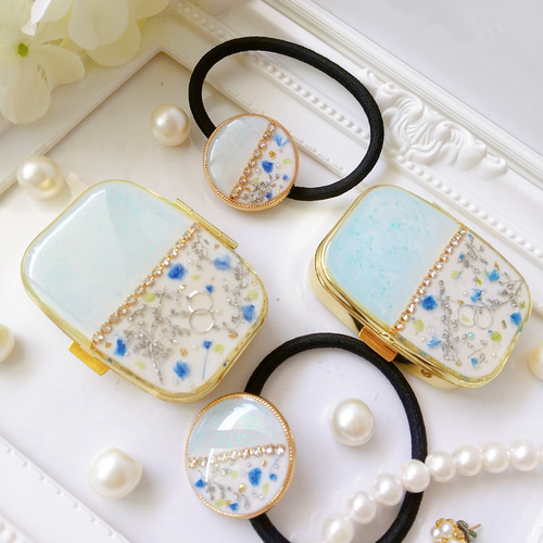限定ギフトセット✨お花のピルケースとヘアゴム レジン 花