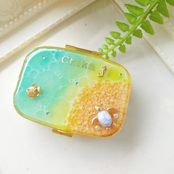 雪の舞う水面のピルケース レジン 雪 水面 その他ケース しっぽ