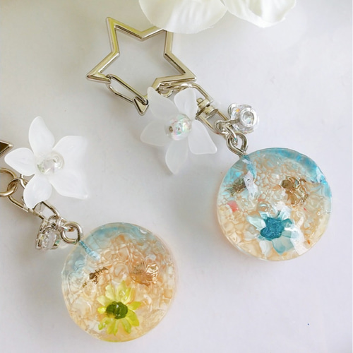 海を切り取ったキーホルダー レジン 海 波 その他アクセサリー しっぽ