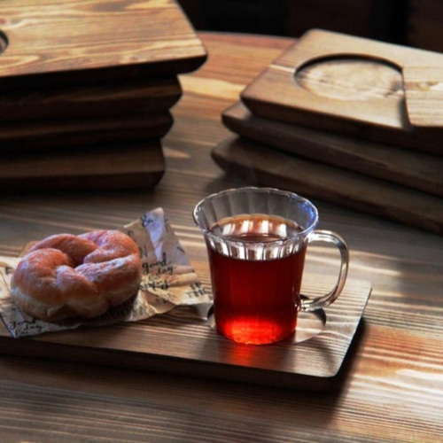 mediumコーヒートレー＊カフェトレー＊カフェトレイ＊木製ティーマット