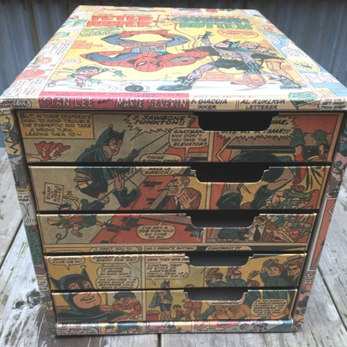 リメイク レターケース5段 70s SPIDEY-MAN 2 ハンドメイド エシカル