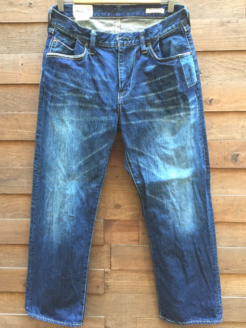 彼氏からの御下がり仕様 13oz 5ポケット ストレートパンツ パッチ 
