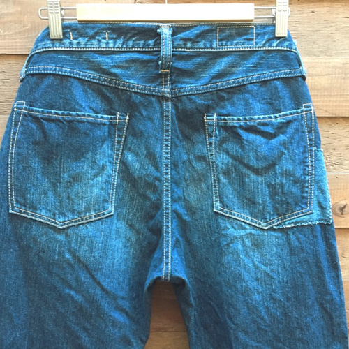 彼氏からの御下がり仕様 13oz 5ポケット ストレートパンツ パッチ 