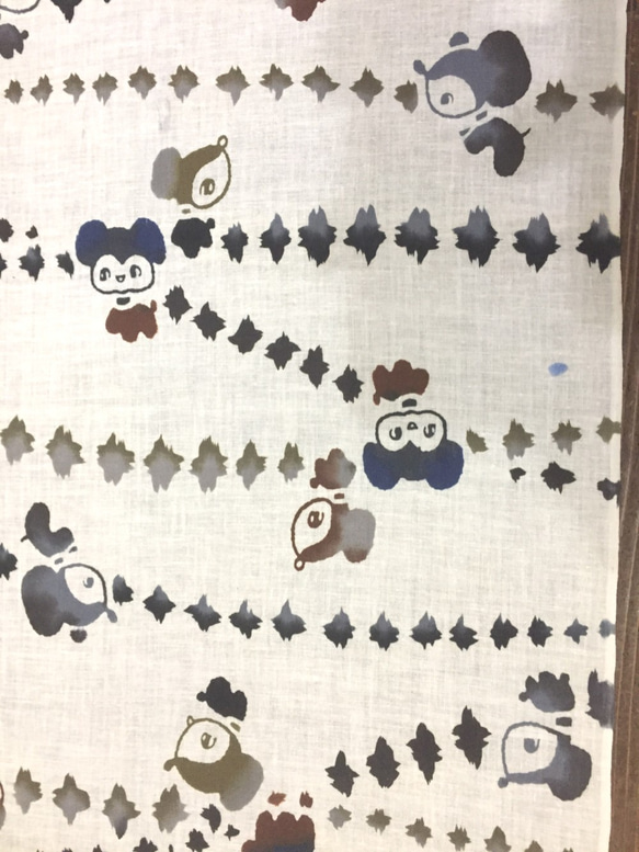 最終　昭和レトロ　子供浴衣/おむつ　子犬柄　本藍ハンドメイドプリント　キバタ　2.9m　　　　デッドストック 3枚目の画像