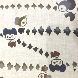 最終　昭和レトロ　子供浴衣/おむつ　子犬柄　本藍ハンドメイドプリント　キバタ　2.9m　　　　デッドストック 4枚目の画像