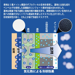 【送料無料】抗菌素材使用＊メッシュ素材で張り付きにくい！呼吸が楽なマスク◆肌荒れ対策に◎＊ドライクール抗菌マスク黒 2枚目の画像