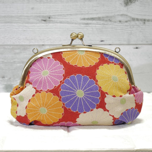◆和装用バッグ◆がま口◆ちりめん◆レトロ◆ 和柄でかわいい！ちりめんがま口バッグ ちょっとしたお出かけに