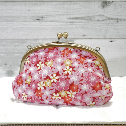 和柄でかわいい！ちりめんがま口バッグ ちょっとしたお出かけに♪ 舞桜