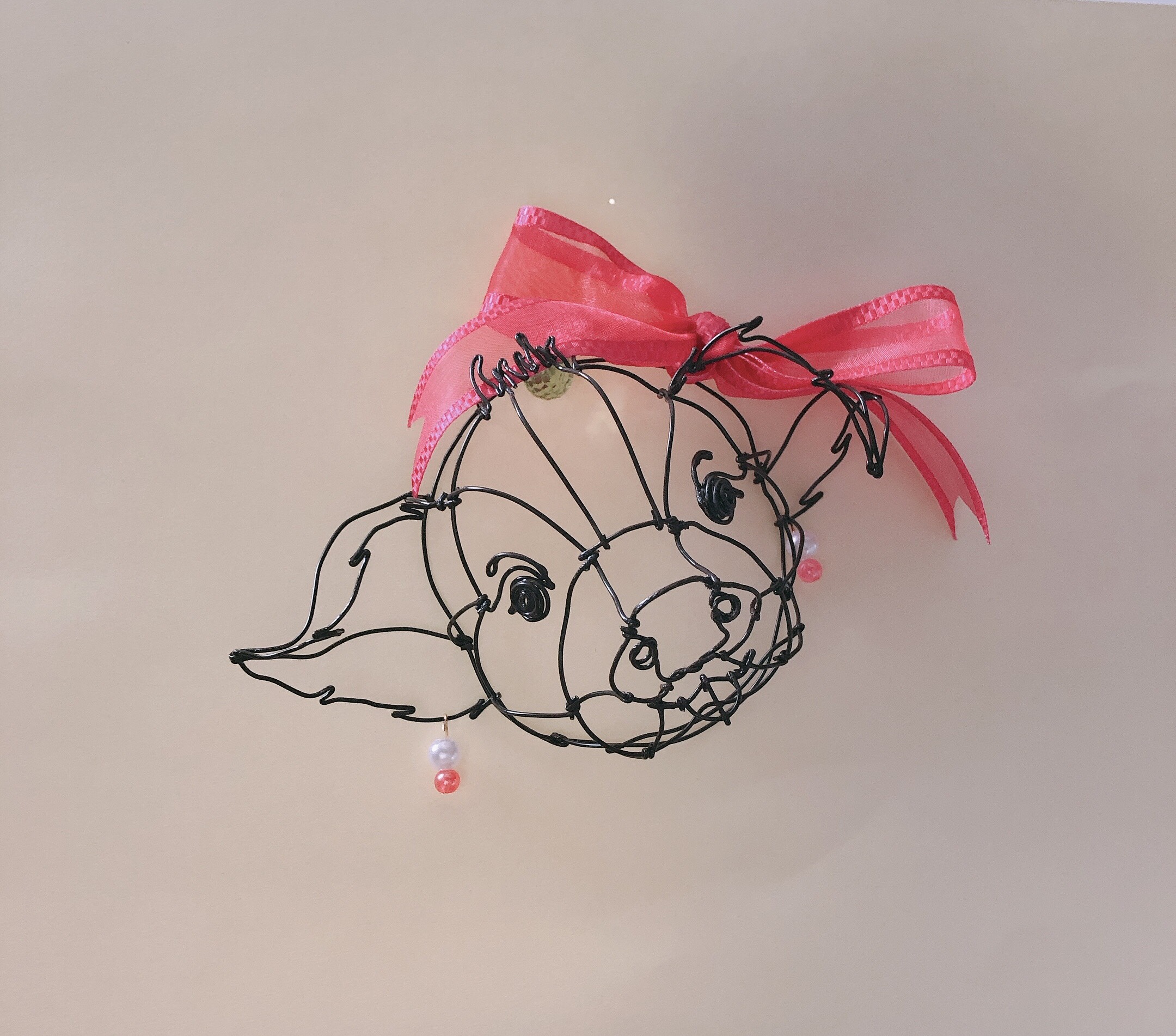 うさぎと桜のガーランド ワイヤークラフト ワイヤーアート 針金アート 