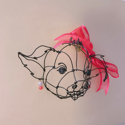 ワイヤークラフト♡りんごクッションとハチワレ猫さんのwelcome