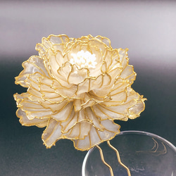 透き通るような芍薬の花　アメリカンフラワー 2枚目の画像